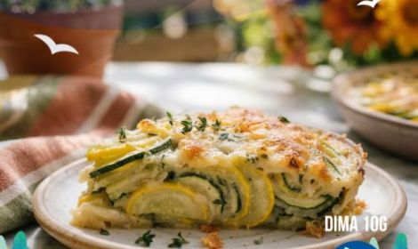 Gratin di zucchine con zucca estiva
