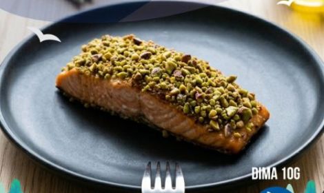 Salmone in crosta di pistacchi