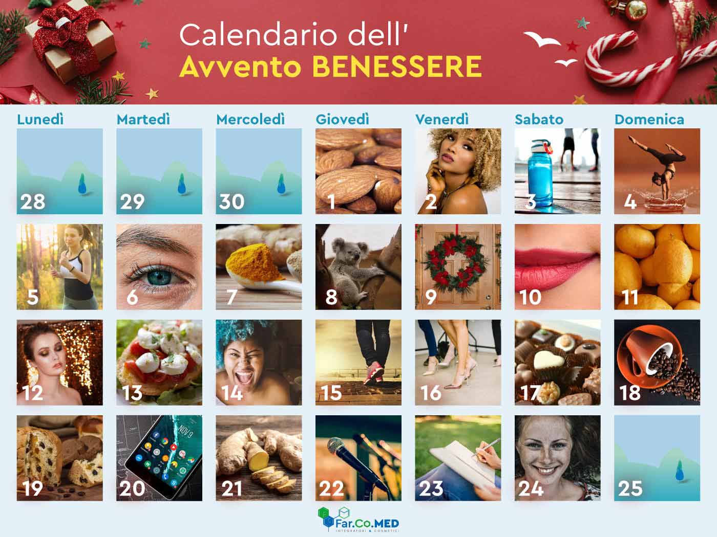 calendario dell'avvento del benessere farcomed