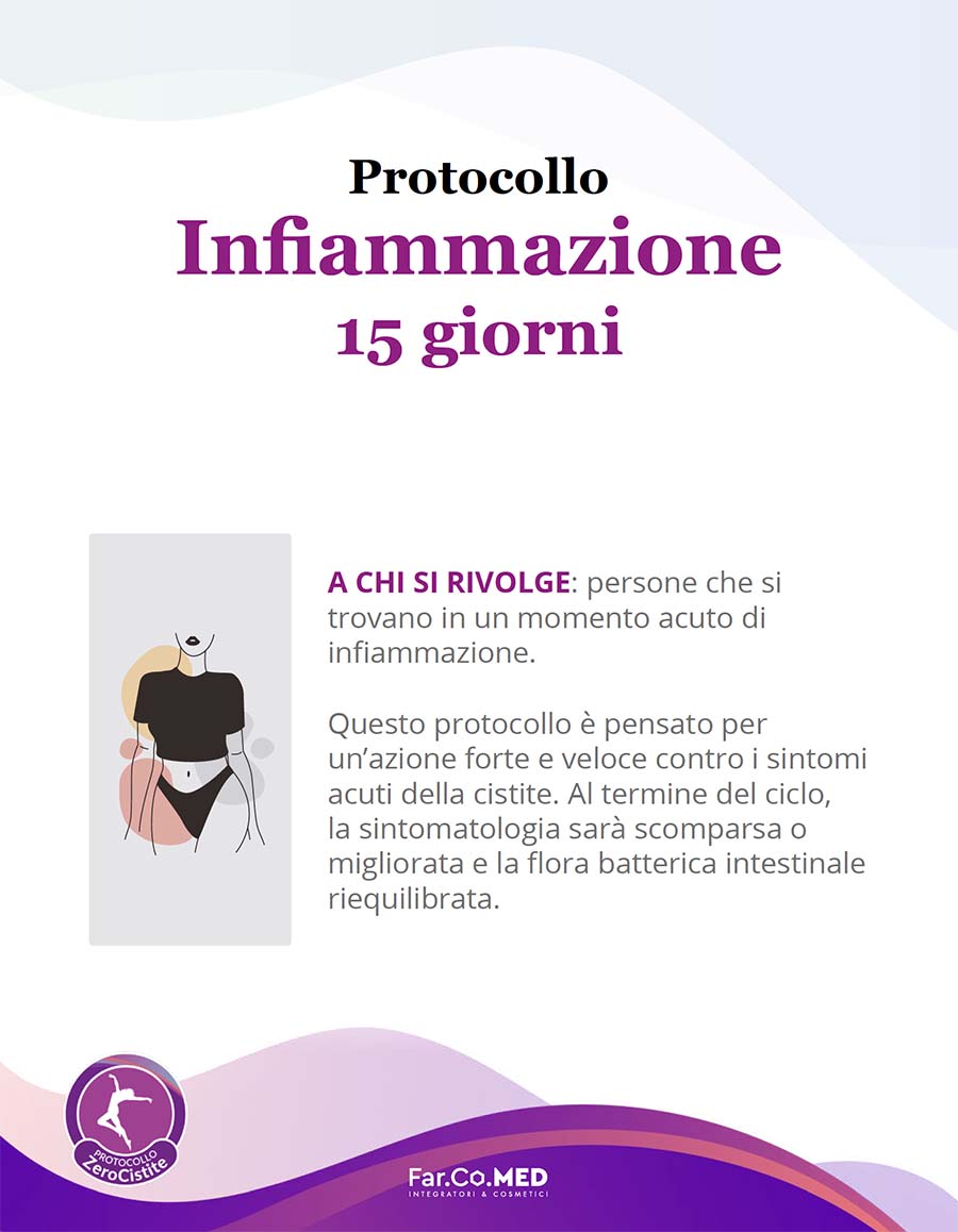 protocollo zerocistite infiammazione 15giorni