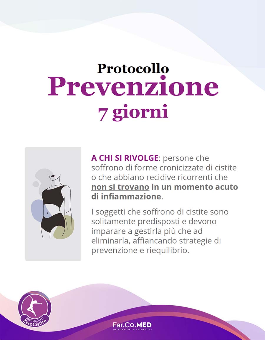 protocollo ZeroCistite prevenzione 7 giorni