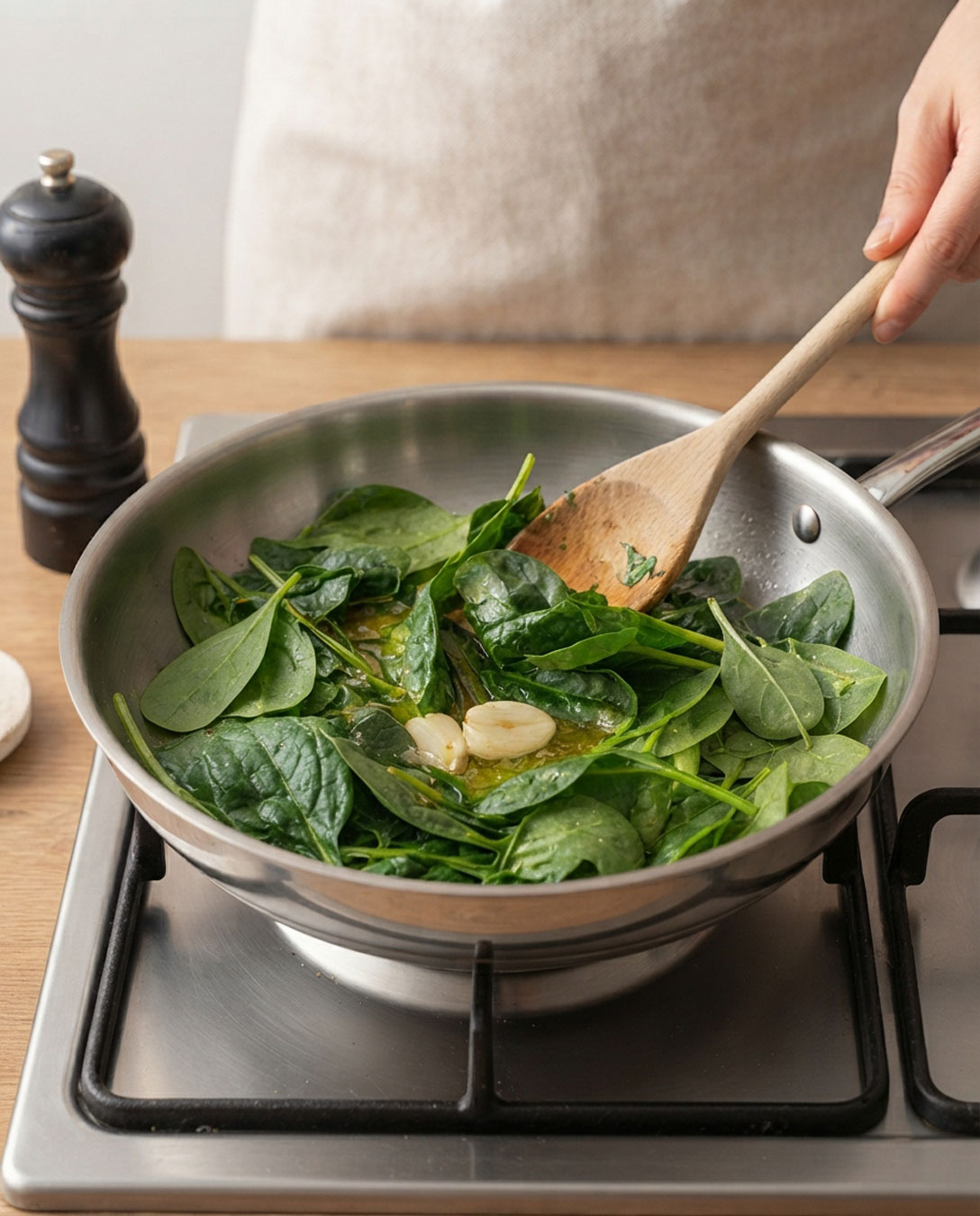 Prepara gli spinaci